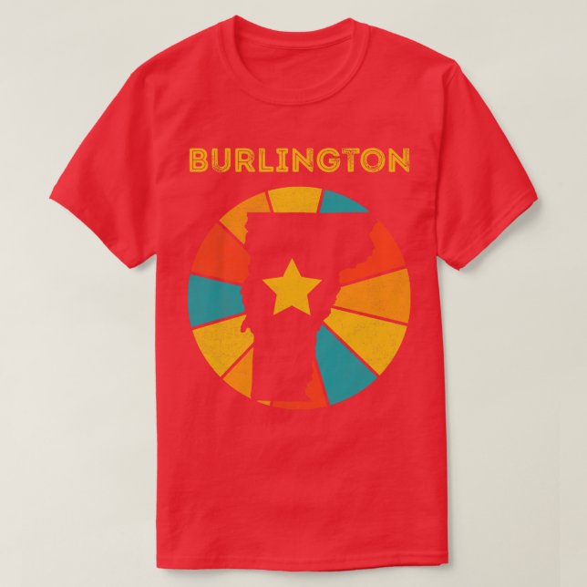 Camiseta Burlington Vermont Vintage Afetou Souvenir 1 (Frente do Design)