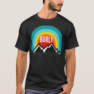 Camiseta Burly, Vintage Retro Sunset Design
