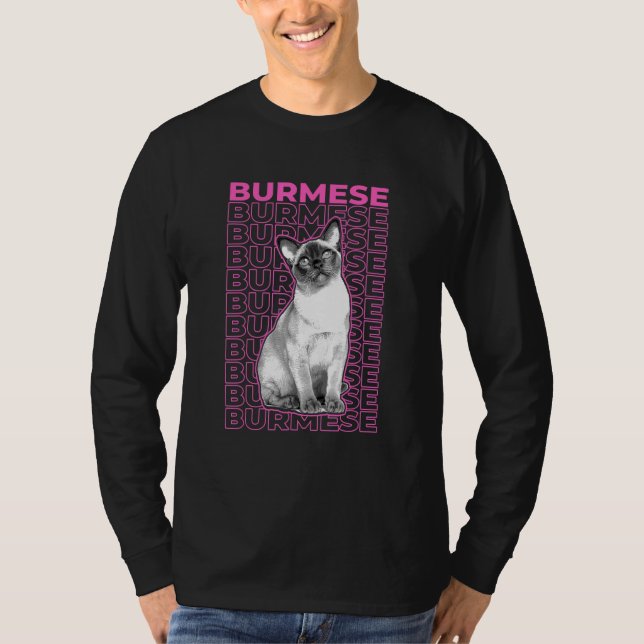 Camiseta Burmese Cat Pastel Aesthetic (Frente)