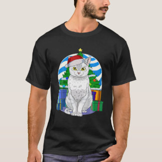 Camiseta Burmilla Cat Cute Santa Christmas Tree Decor Gift