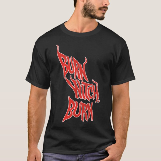 Camiseta Burn Witch Queimou Noite Da Eagle Cult Horror Mov (Frente)