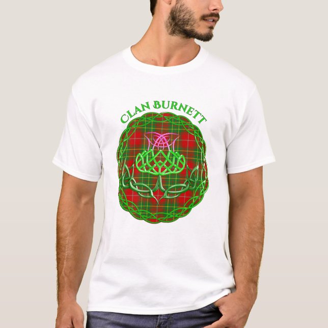 Camiseta Burnett Scottish Tartan Celtic Thistle (Frente)