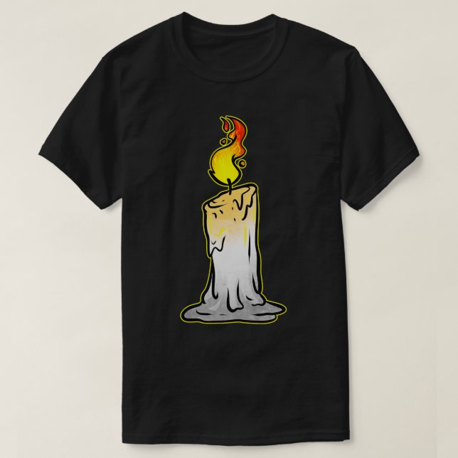 Camiseta Burning Candle Halloween (Frente do Design)