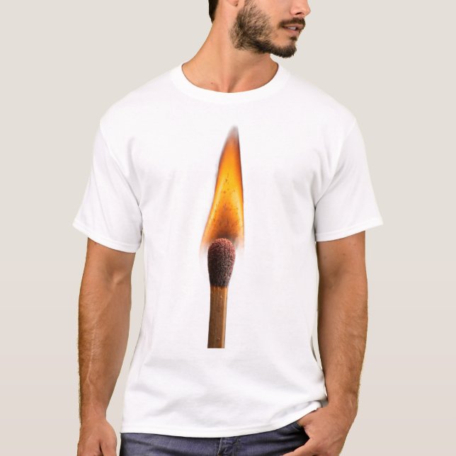 Camiseta Burning Matchstick Flame Art – Fire Spark Dark Aes (Frente)