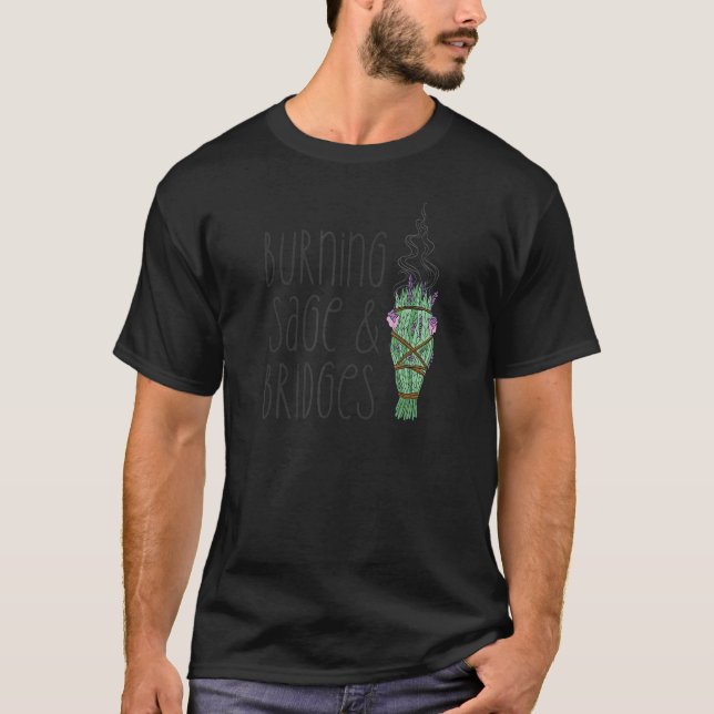 Camiseta BURNING SAGE & BRIDGES Burning Smudge Sarcastic M (Frente)