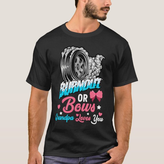 Camiseta Burnout or Bows Gender Reveal Baby Announcement Gr (Frente)