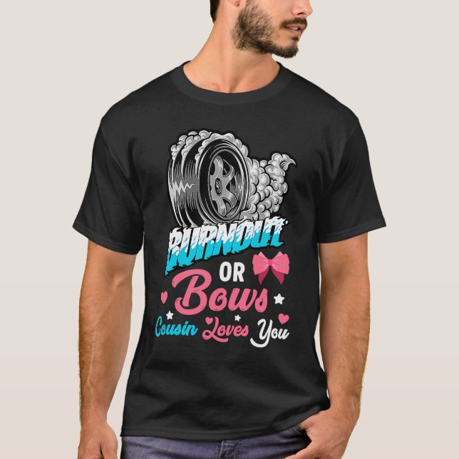 Camiseta Burnout or Bows Gender Reveal Baby Announcement Pa (Frente)