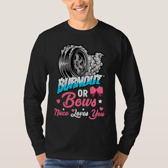 Camiseta Burnout or Bows Gender Reveal Baby Announcement Pa (Frente)