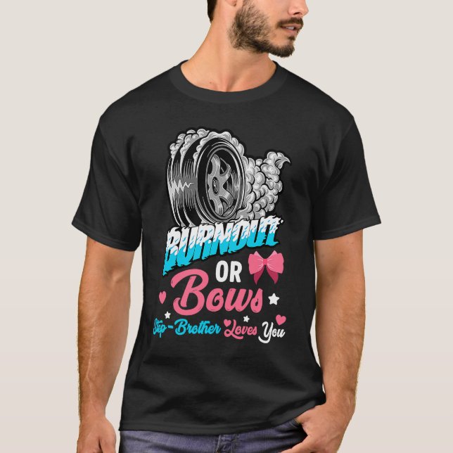 Camiseta Burnout or Bows Gender Reveal Baby Announcement St (Frente)