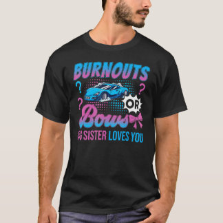 Camiseta Burnouts or Bows Big Sister Loves You Gender Revea