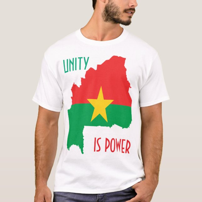 CAMISETA BURQUINA FASO, UNIDADE É PODER (Frente)