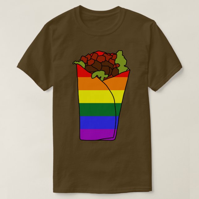 Camiseta Burrito do Orgulho LGBTQ (Frente do Design)