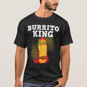 Camiseta Burrito King Tortilla Comida da cozinha mexicana F