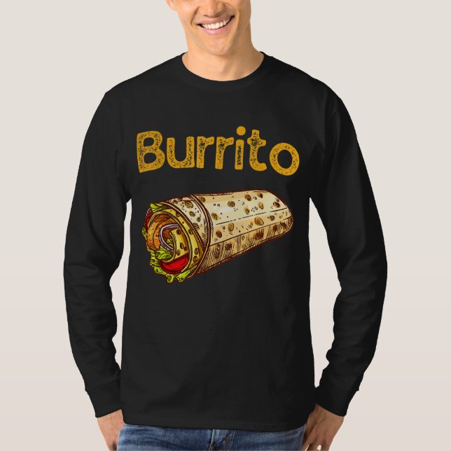 Camiseta Burrito Taco Taquito Família de Comidas Mexicana (Frente)