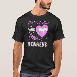 Camiseta Burro Da Forma Do Coração Apenas Uma Menina Que Am