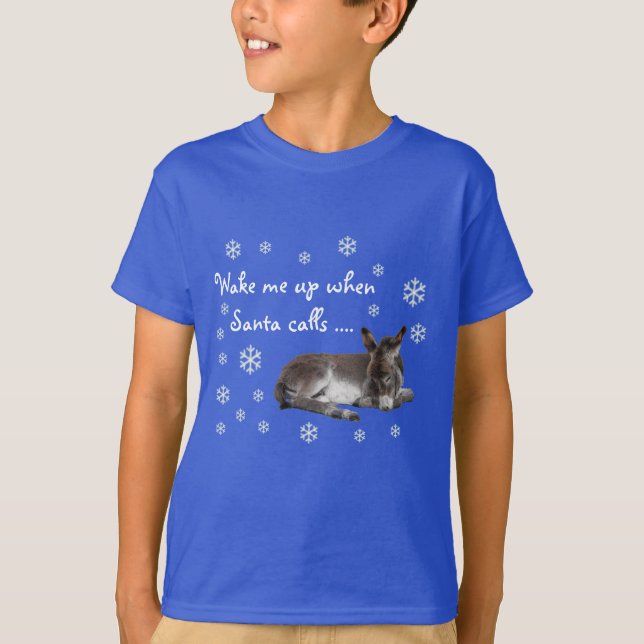 Camiseta Burro de Natal Fofo Flocos de Neve (Frente)