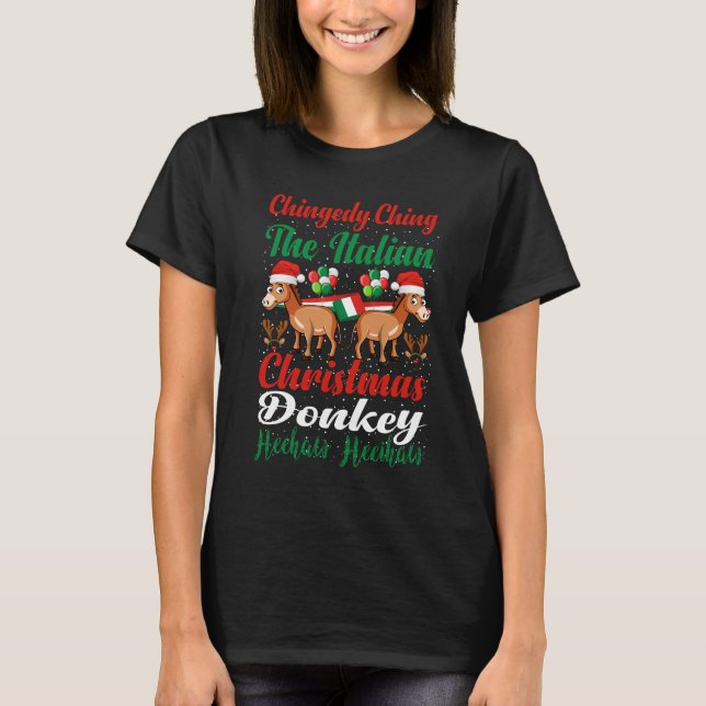 Camiseta Burro de Natal Italiano Chingedy Ching (Frente)