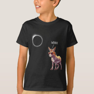 Camiseta Burro Engraçado Eclipse Solar Pai Fazendeiro