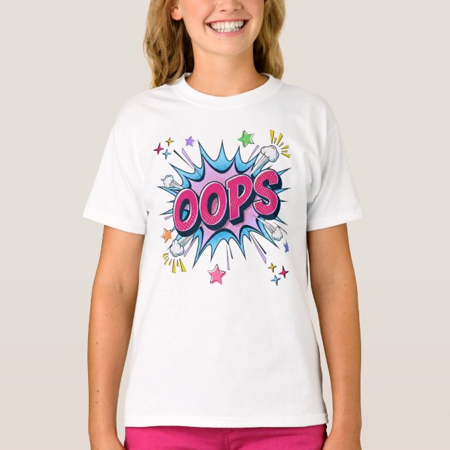 Camiseta Burst Cômico OOPS (Frente)