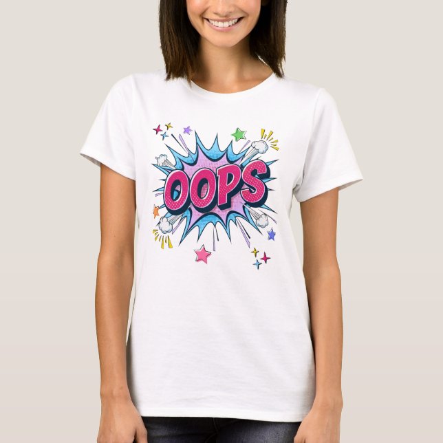 Camiseta Burst Cômico OOPS (Frente)