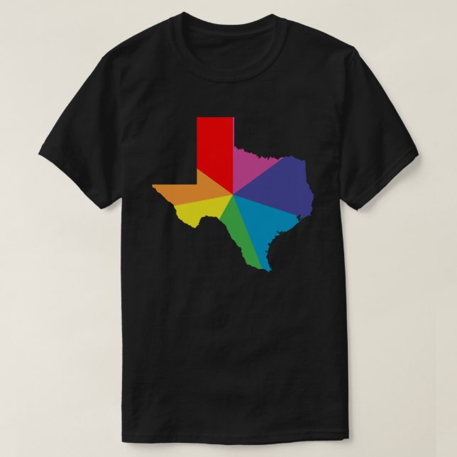 Camiseta burst de cores texas (Frente do Design)