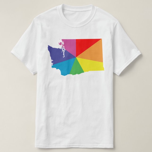 Camiseta burst de cores washington (Frente do Design)