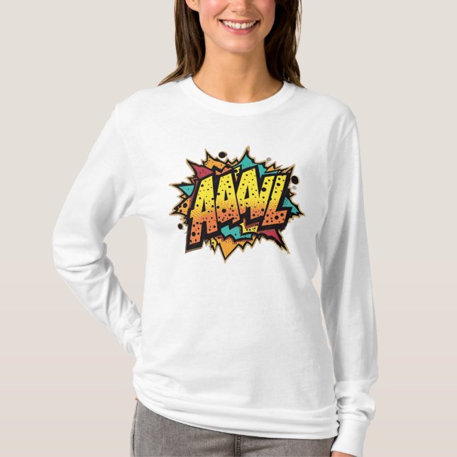Camiseta Burst do Livro de BD: AAAL! Pop Art Long Sleeve (Frente)