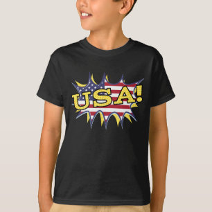 Camiseta Burst estelar do pavilhão Pop do USA Boom