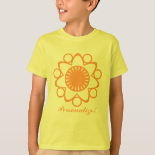 Camiseta Bursting com Life Flower Kid Tee, Orange