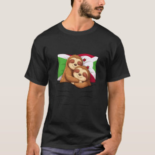 Camiseta Burun Pajama de Preguiça da Bandeira de Burundi Sl