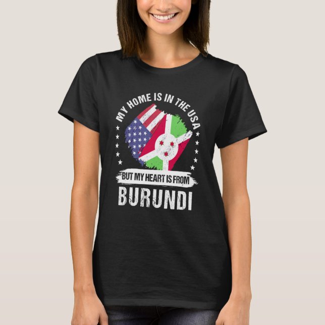 Camiseta Burundi American Patriot Grown Proud My Heart is f (Frente)