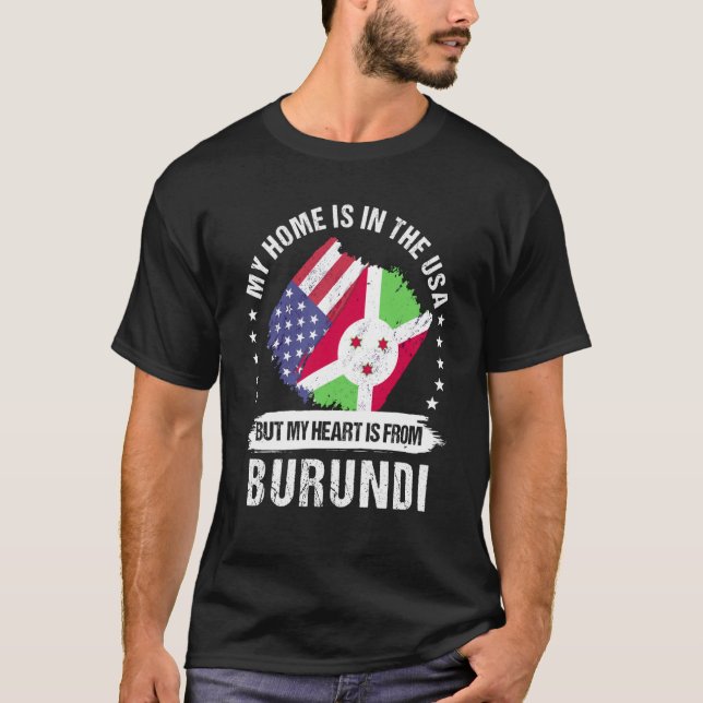 Camiseta Burundi American Patriot Grown Proud My Heart is f (Frente)