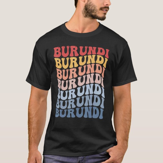 Camiseta Burundi Groovy Retro Burundian (Frente)