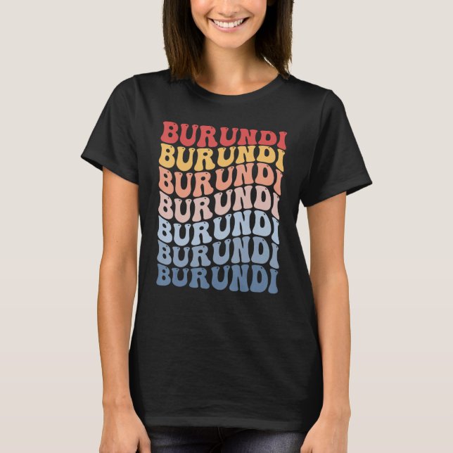 Camiseta Burundi Groovy Retro Burundian (Frente)