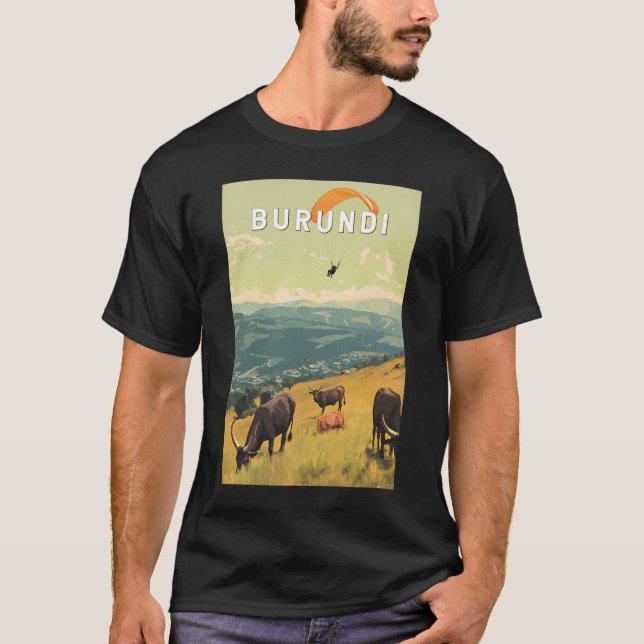 Camiseta Burundi Illustration Viagem Art Vintage (Frente)