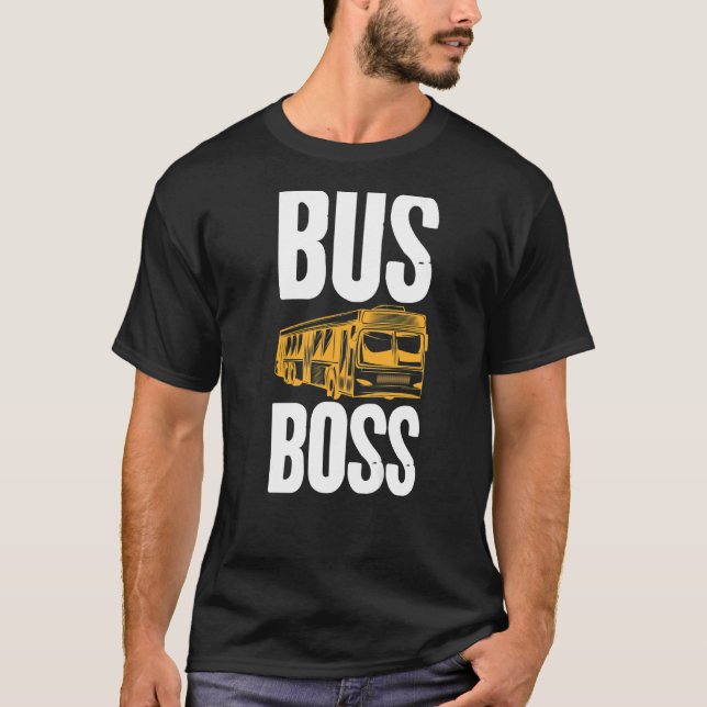 Camiseta Bus Boss School Bus Driver Graphic Impressão (Frente)