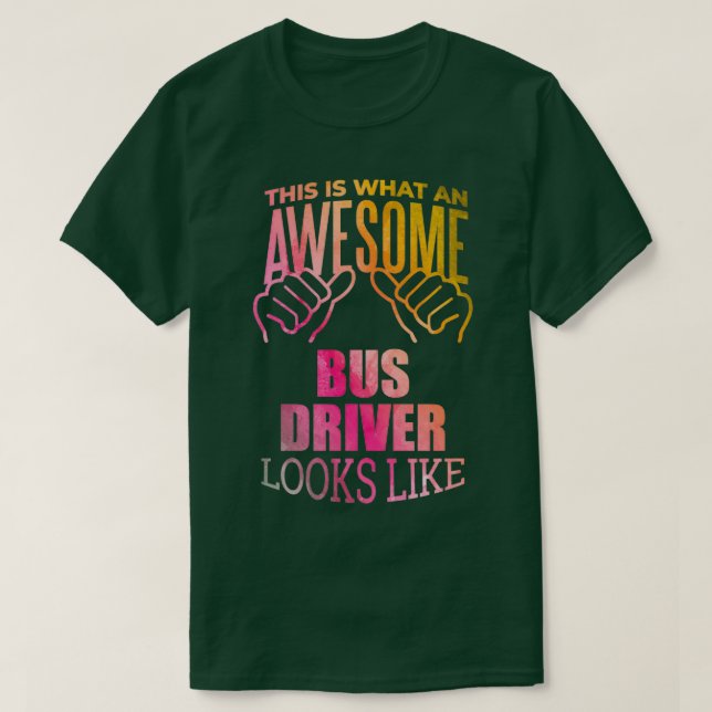 Camiseta Bus Driver Engraçado Dizendo em Aquarela (Frente do Design)