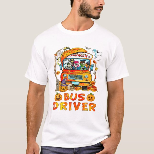 Camiseta Bus Driver Pumpkin Season (Frente)