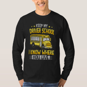 Camiseta Bus Driver School Traffic Pára o Ônibus escolar