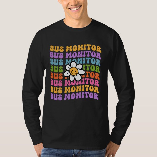 Camiseta Bus Monitor Back To School First Day Of School App (Frente)