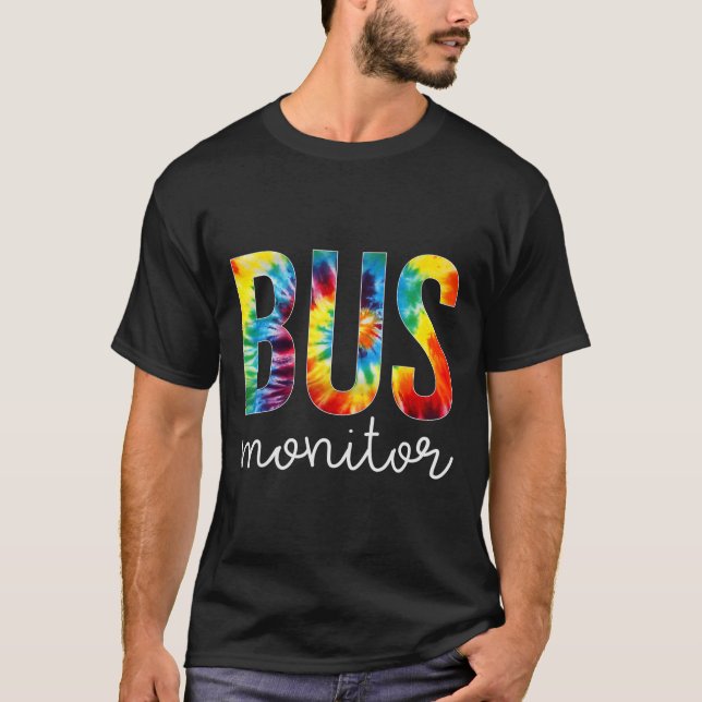 Camiseta Bus Monitor Tie Dye Apreciação Dia Olá De Volta Pa (Frente)