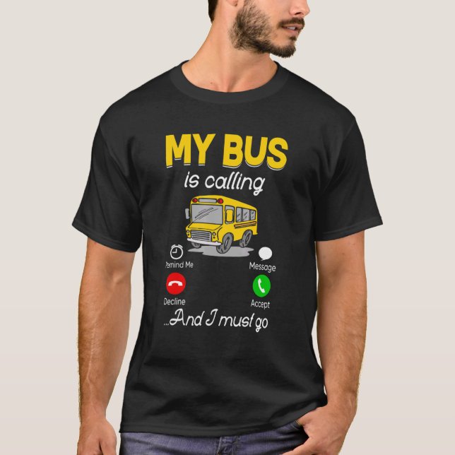 Camiseta Bus School Drive Traffic Pára o Driver de Barramen (Frente)