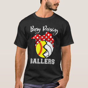 Camiseta Busca no Raising Ballers Engraçado Softball Voleib