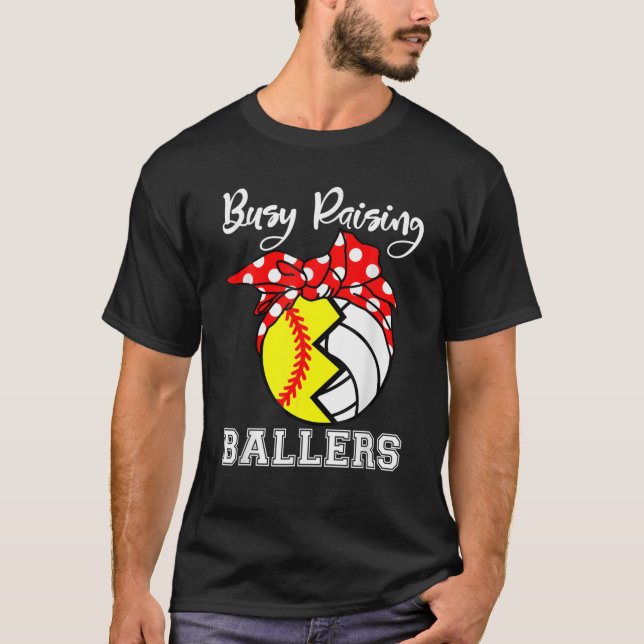 Camiseta Busca no Raising Ballers Engraçado Softball Voleib (Frente)