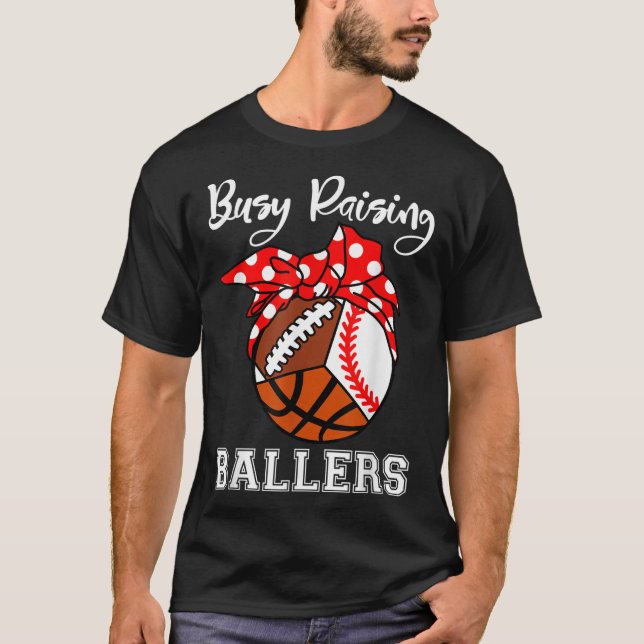 Camiseta Busca no Raising Ballers Funny Baseball Baske (Frente)