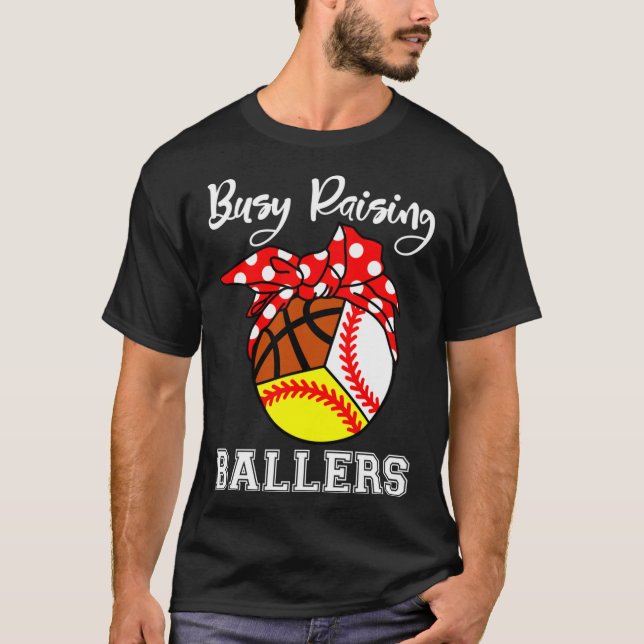 Camiseta Busca no Raising Ballers Funny Baseball Baske (Frente)