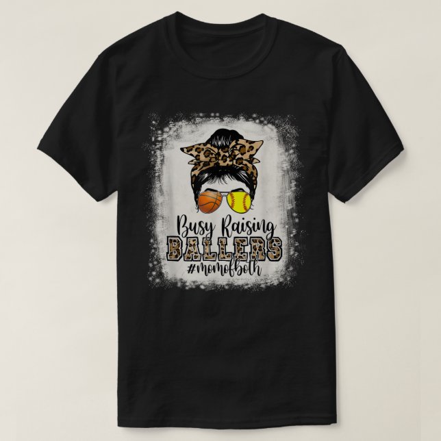 Camiseta Buscando Ballers Mãe De Ambos Softba De Basquete (Frente do Design)