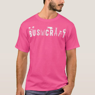 Camiseta Bushcraft Wordart Hammock e Primitive Skills Cla