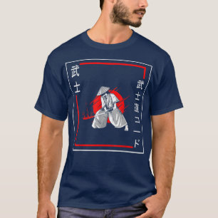Camiseta Bushido Code Samurai Calliographic Vintage Japonês