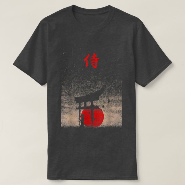 Camiseta Bushido Code Samurai Japanese Warrior Kanji  (Frente do Design)